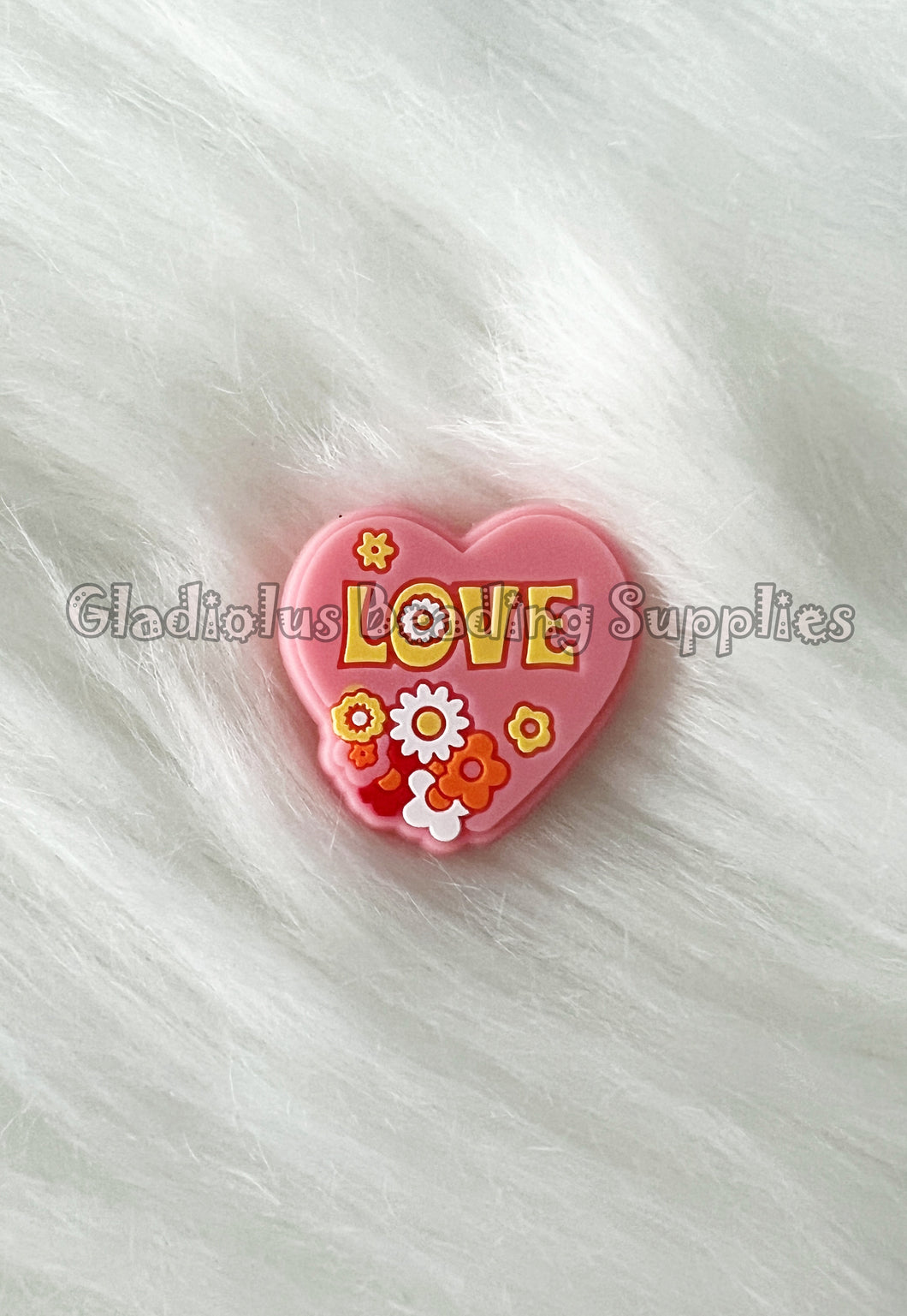 1 Pc 25mm*30mm - Love Beads - Loose Beads - Silicone Beads - Focal Beads