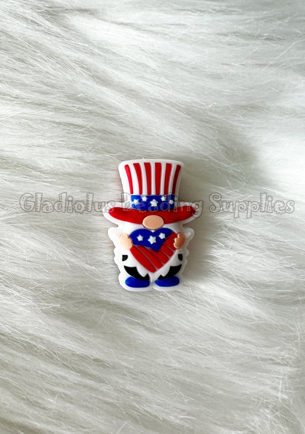 1 Pc 20mm*33mm - Fourth Of July Gnome Beads - Silicone Beads - Focal Beads