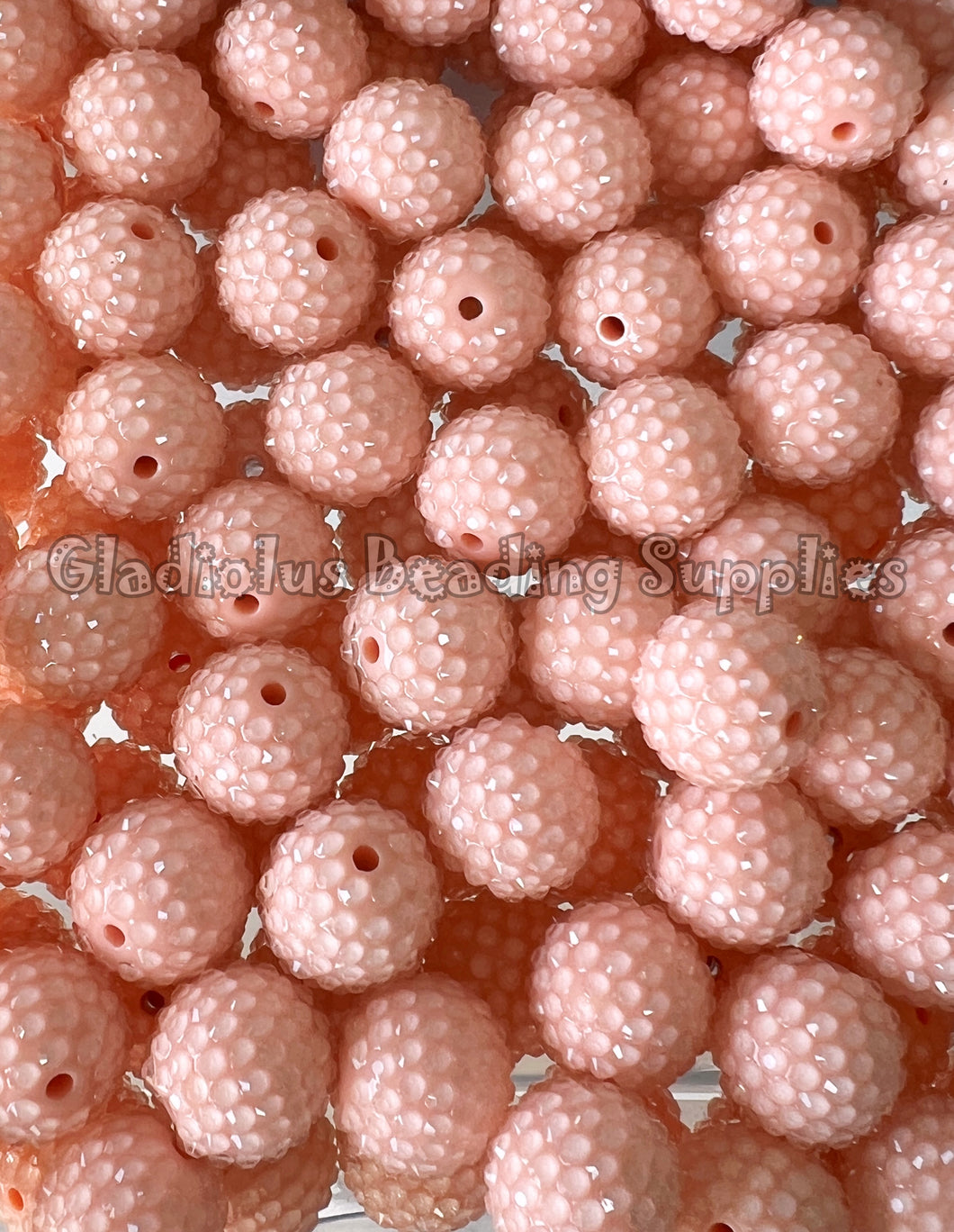 20mm Light Coral Clear Rhinestone Beads - Acrylic Beads - Bubblegum Beads - Chunky Beads