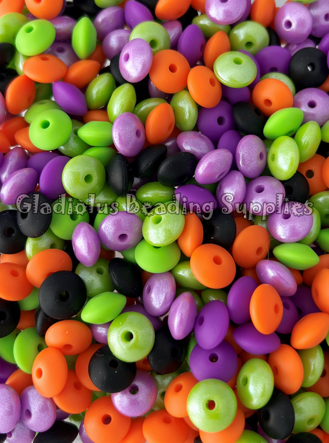 12mm Halloween Mixed Lentil Beads - Opal/Solid Beads - Spacer Beads - Silicone Beads