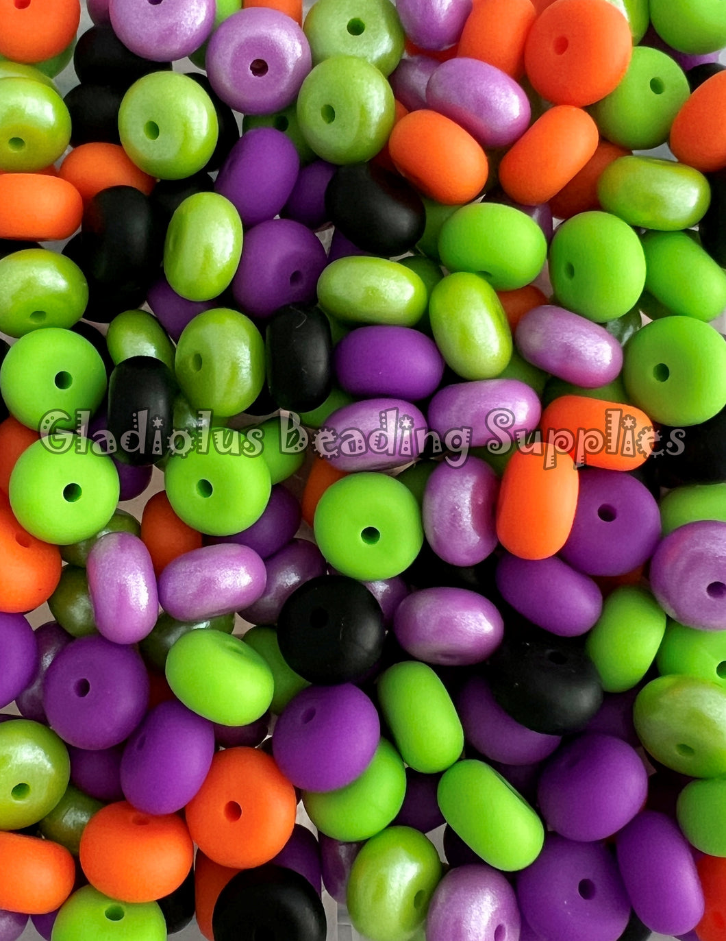 14mm Halloween Abacus Mixed Colors -  Opal/Solid Color Beads, Abacus Silicone Bead