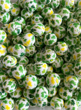Load image into Gallery viewer, 15mm Clover Print Silicone Bead, Loose Beads, St Patrick&#39;s Day
