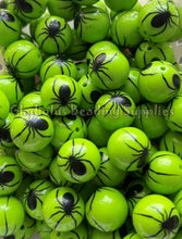 Load image into Gallery viewer, 20mm Spider Print - Acrylic Print Beads - Bubblegum Beads - Chunky Beads
