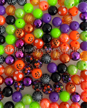 Load image into Gallery viewer, 100qty 12mm Halloween Mixed Beads - Acrylic Beads - Bubblegum Beads - Chunky Beads

