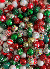 Load image into Gallery viewer, 16mm Christmas Mixed Beads - Random Assorted Acrylic Beads - Bubblegum Beads - Chunky Beads
