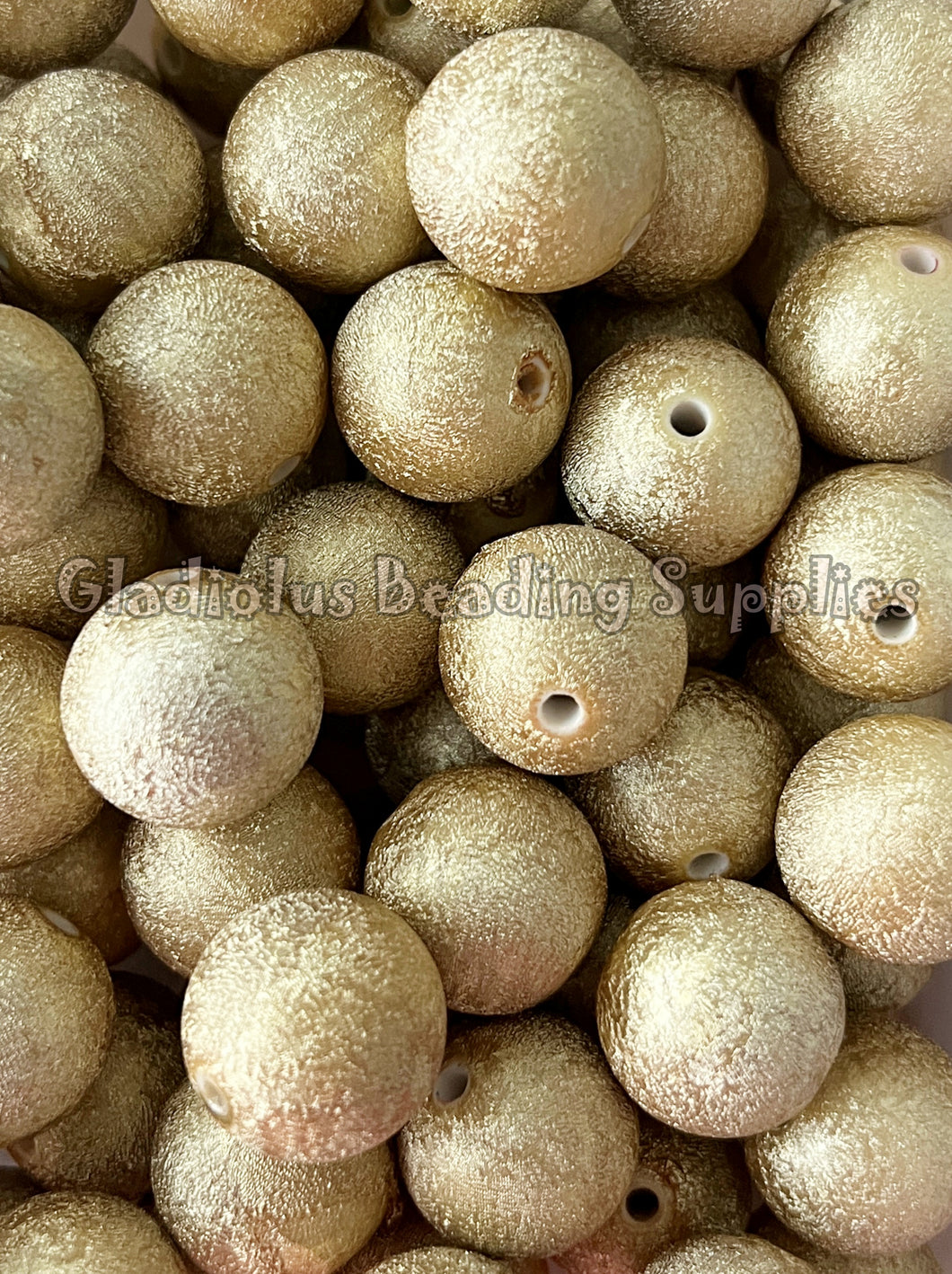 20mm Gold Wrinkle Beads - Acrylic Beads - Bubblegum Beads - Chunky Beads