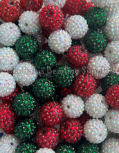 Load image into Gallery viewer, 20mm Christmas Mixed Rhinestone Beads - Acrylic  Beads - Bubblegum Beads - Chunky Beads
