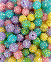 Load image into Gallery viewer, 16mm Mixed Easter Rhinestone Beads - Acrylic Beads - Bubblegum Beads - Chunky Beads
