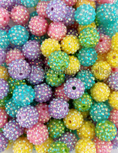 Load image into Gallery viewer, 16mm Mixed Easter Rhinestone Beads - Acrylic Beads - Bubblegum Beads - Chunky Beads
