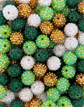 Load image into Gallery viewer, 16mm Mixed St Patrick Rhinestone Beads - Acrylic Beads - Bubblegum Beads - Chunky Beads
