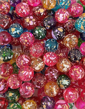 Load image into Gallery viewer, 16mm Dark Clear Splash Mixed Beads - Acrylic Beads - Bubblegum Beads - Chunky Beads
