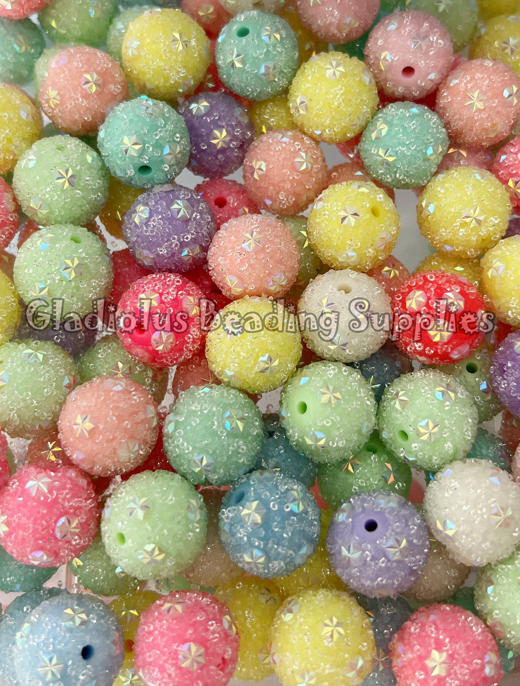 20mm Mixed Star Sugar Rhinestone Beads - Acrylic Beads - Bubblegum Beads - Chunky Beads