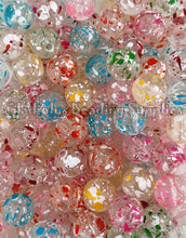 Load image into Gallery viewer, 16mm Clear Splash Mixed Beads - Acrylic Beads - Bubblegum Beads - Chunky Beads
