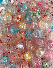 Load image into Gallery viewer, 16mm Clear Splash Mixed Beads - Acrylic Beads - Bubblegum Beads - Chunky Beads
