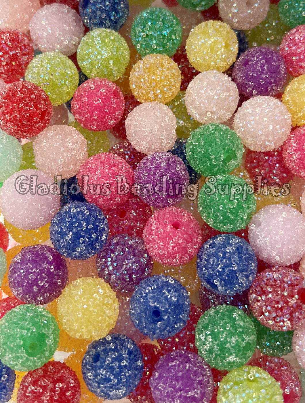 20mm Mixed Sugar Rhinestone Beads - Acrylic Beads - Bubblegum Beads - Chunky Beads