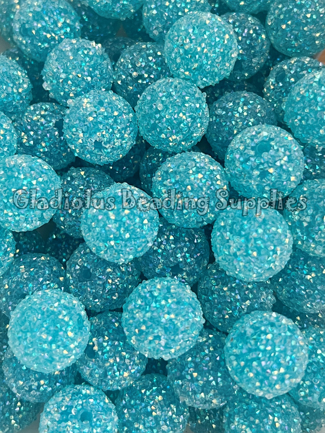 20mm Light Blue Sugar Rhinestone Beads - Acrylic Beads - Bubblegum Beads - Chunky Beads