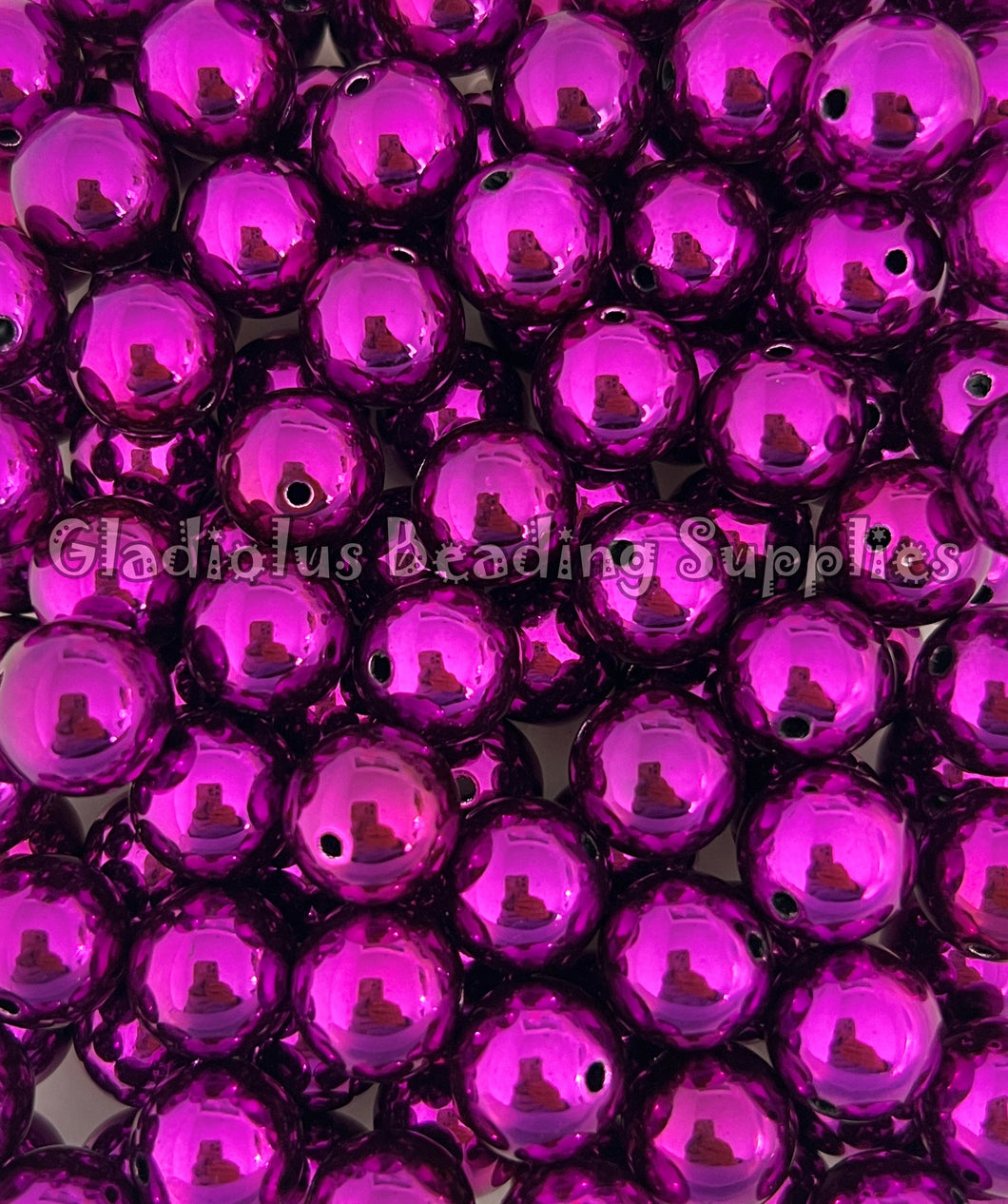 16mm Raspberry UV Beads - Acrylic Beads - Bubblegum Beads - Chunky Beads