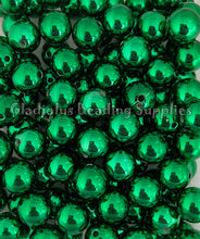 Load image into Gallery viewer, 16mm Dark Green UV Beads - Acrylic Beads - Bubblegum Beads - Chunky Beads
