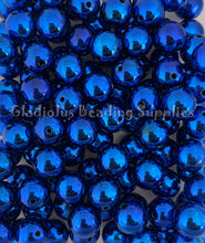 Load image into Gallery viewer, 16mm Dark Blue UV Beads - Acrylic Beads - Bubblegum Beads - Chunky Beads
