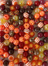 Load image into Gallery viewer, 100qty 12mm Fall Mixed Beads - Acrylic Mixed Beads - Bubblegum Beads - Chunky Beads
