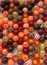 Load image into Gallery viewer, 100qty 12mm Fall Mixed Beads - Acrylic Mixed Beads - Bubblegum Beads - Chunky Beads
