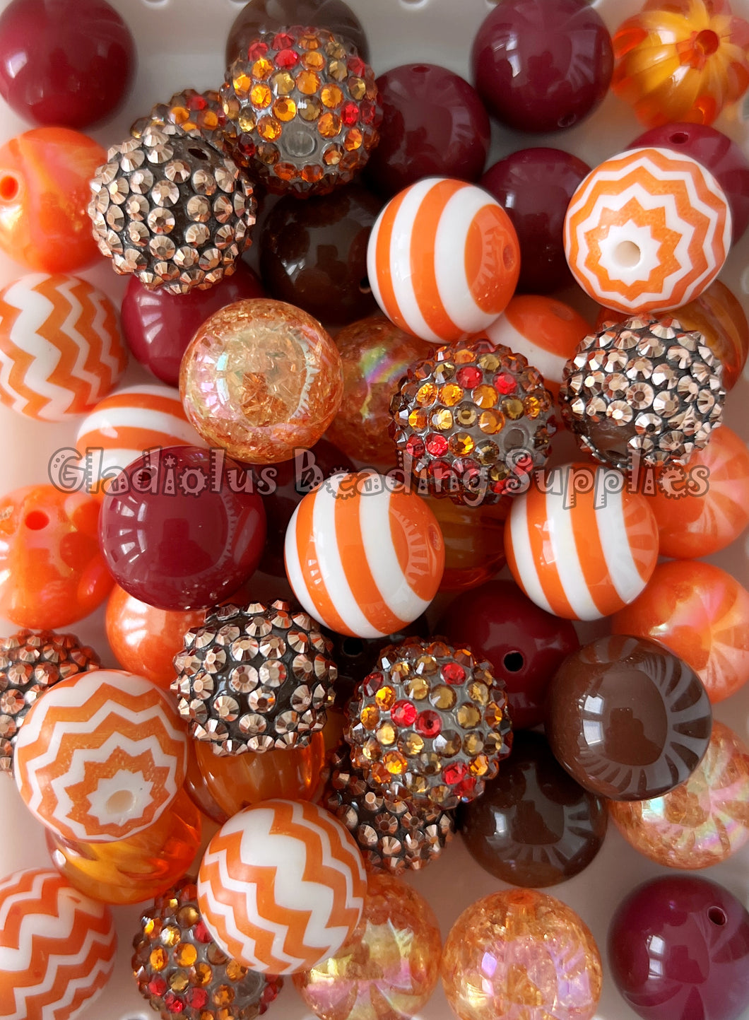 50 Qty 20mm Fall Theme Mixed Beads - Acrylic Chunky Beads - Chunky Beads