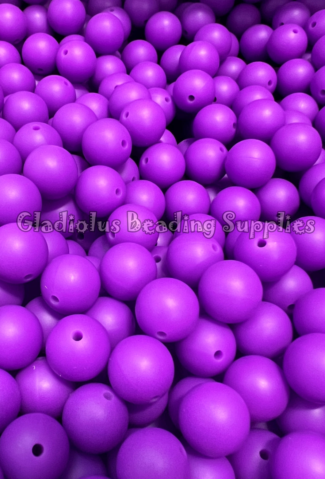 Dark Purple Solid Color Beads, 12mm/15mm Round Silicone Bead, Loose Beads.