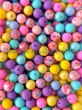 Load image into Gallery viewer, 15mm Easter Mixed Theme, Solid Color Beads, Silicone Bead, Loose Beads
