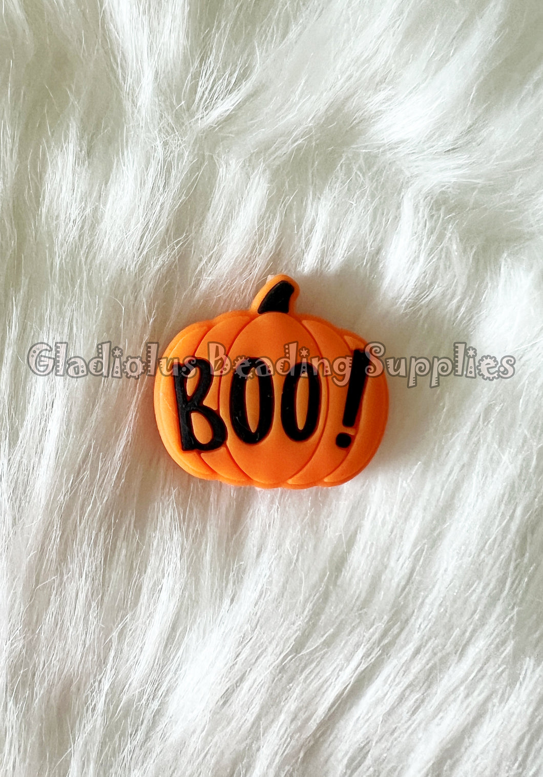 1 Pc 30mm*30mm - BOO! - Pumpkin Beads - Silicone Beads - Focal Beads - Halloween Beads