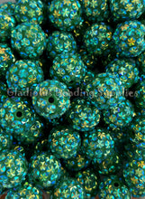 Load image into Gallery viewer, 20mm Dark Green Star Rhinestone Beads - Acrylic  Beads - Bubblegum Beads - Chunky Beads
