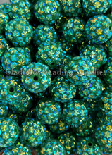 Load image into Gallery viewer, 20mm Dark Green Star Rhinestone Beads - Acrylic  Beads - Bubblegum Beads - Chunky Beads
