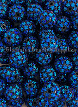 Load image into Gallery viewer, 20mm Dark Blue Star Rhinestone Beads - Acrylic  Beads - Bubblegum Beads - Chunky Beads
