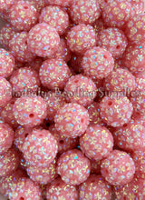 Load image into Gallery viewer, 20mm Pink Star Rhinestone Beads - Acrylic  Beads - Bubblegum Beads - Chunky Beads
