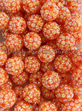 Load image into Gallery viewer, 20mm Orange Star Rhinestone Beads - Acrylic  Beads - Bubblegum Beads - Chunky Beads
