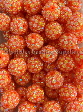 Load image into Gallery viewer, 20mm Orange Star Rhinestone Beads - Acrylic  Beads - Bubblegum Beads - Chunky Beads
