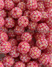 Load image into Gallery viewer, 20mm Dark Pink Star Rhinestone Beads - Acrylic  Beads - Bubblegum Beads - Chunky Beads
