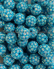 Load image into Gallery viewer, 20mm Blue Star Rhinestone Beads - Acrylic  Beads - Bubblegum Beads - Chunky Beads
