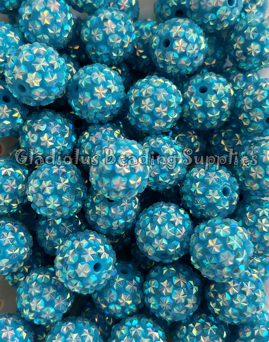 20mm Blue Star Rhinestone Beads - Acrylic  Beads - Bubblegum Beads - Chunky Beads