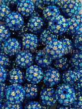 Load image into Gallery viewer, 20mm Blue Star Rhinestone Beads - Acrylic  Beads - Bubblegum Beads - Chunky Beads
