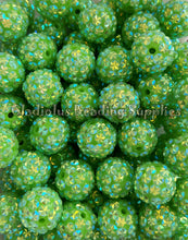 Load image into Gallery viewer, 20mm Green AB Star Rhinestone Beads - Acrylic  Beads - Bubblegum Beads - Chunky Beads
