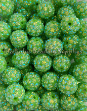 Load image into Gallery viewer, 20mm Green AB Star Rhinestone Beads - Acrylic  Beads - Bubblegum Beads - Chunky Beads
