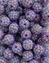 Load image into Gallery viewer, 20mm Purple Star Rhinestone Beads - Acrylic  Beads - Bubblegum Beads - Chunky Beads
