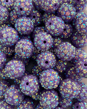 Load image into Gallery viewer, 20mm Purple Star Rhinestone Beads - Acrylic  Beads - Bubblegum Beads - Chunky Beads
