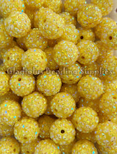 Load image into Gallery viewer, 20mm Yellow Star Rhinestone Beads - Acrylic  Beads - Bubblegum Beads - Chunky Beads
