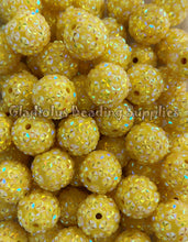 Load image into Gallery viewer, 20mm Yellow Star Rhinestone Beads - Acrylic  Beads - Bubblegum Beads - Chunky Beads
