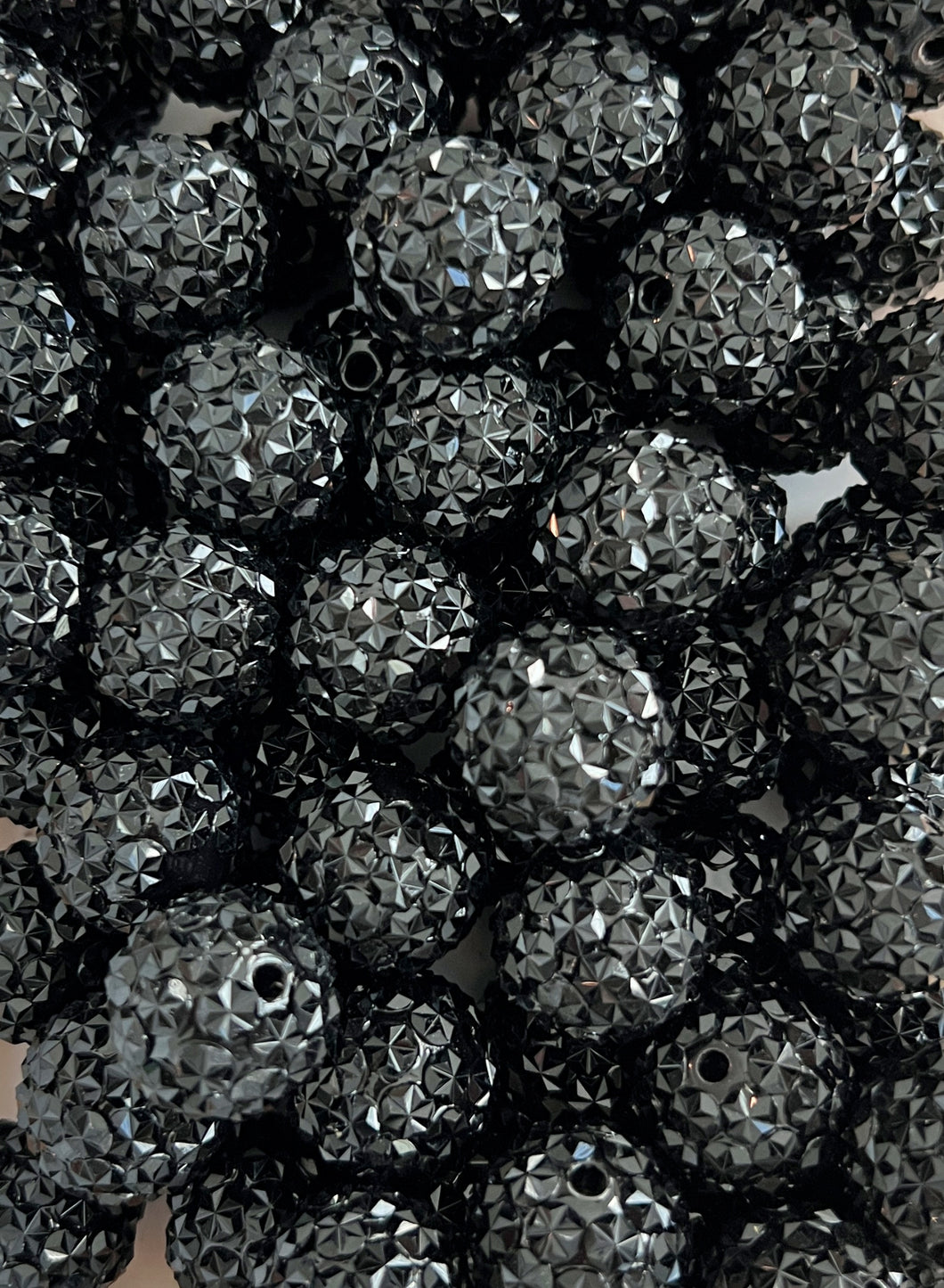 20mm Black Star Rhinestone Beads - Acrylic  Beads - Bubblegum Beads - Chunky Beads