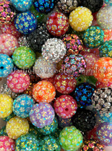 Load image into Gallery viewer, 20mm Mixed Star Rhinestone Beads - Acrylic  Beads - Bubblegum Beads - Chunky Beads
