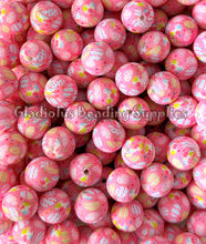 Load image into Gallery viewer, 15mm Easter Colorful Print Silicone Bead, Loose Beads, Bunny Beads
