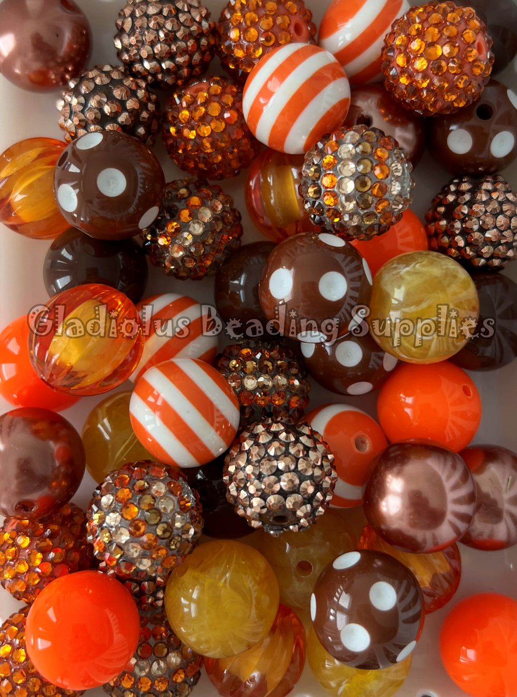 50 Qty 20mm Fall Theme Mixed Beads - Acrylic Chunky Beads - Chunky Beads