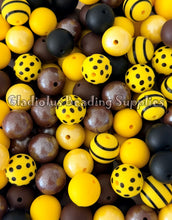 Load image into Gallery viewer, 15mm Sunflower Mixed Theme, Solid/Print/Opal Color Beads, Silicone Bead, Loose Beads
